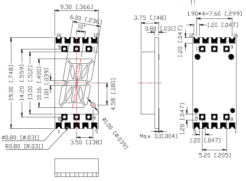 0,4 Zoll 1-stelliges alphanumerisches Display 4011