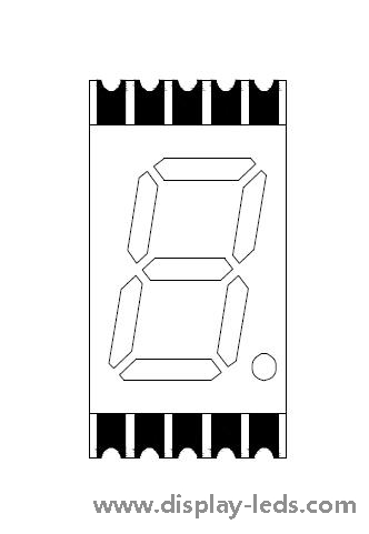 0,39 Zoll einstelliges 7-Segment-Ultradünn-SMD-Display