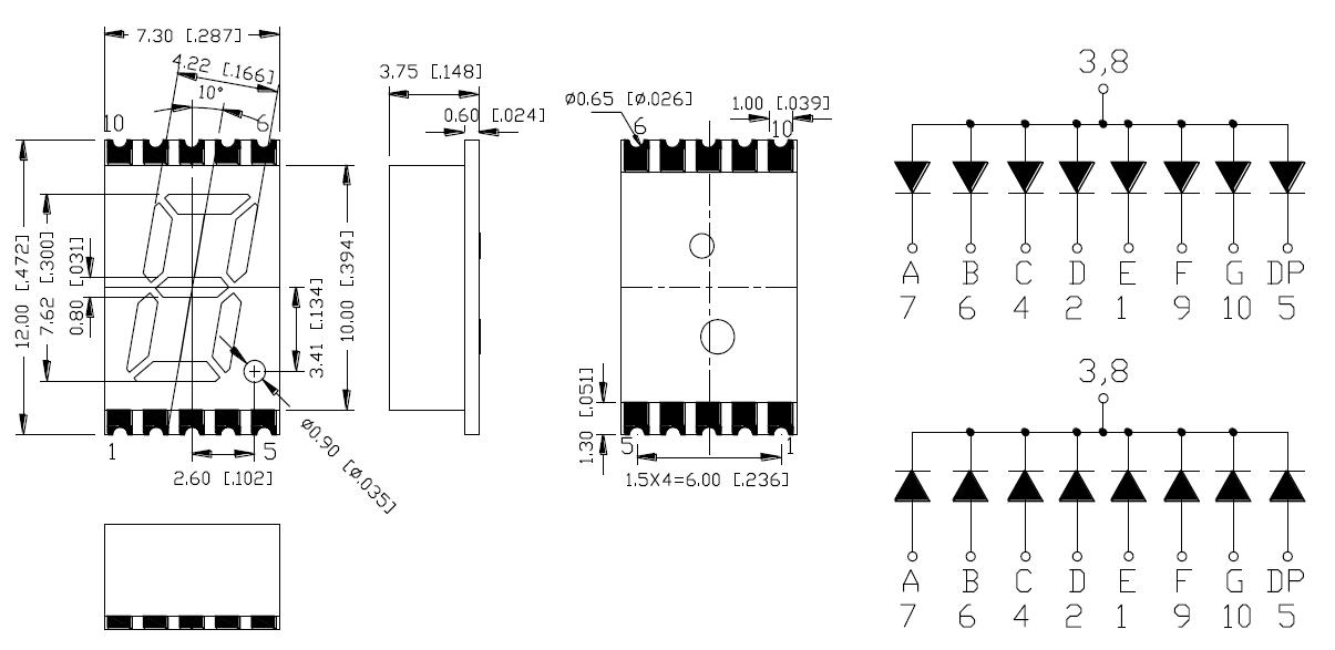 0,3 Zoll 1-stelliges SMD-Display 3011