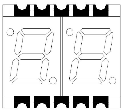 0,28 Zoll zweistelliges SMD-LED-Display