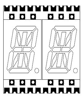 0,4 Zoll 2-stelliges 16-Segment-SMD-LED-Display