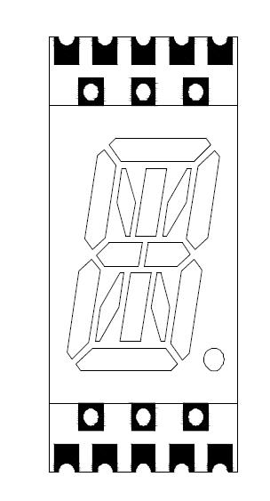 0,4 Zoll 1-stelliges 16-Segment-SMD-LED-Display