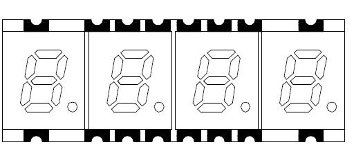 0,2 Zoll vierstelliges SMD-LED-Display