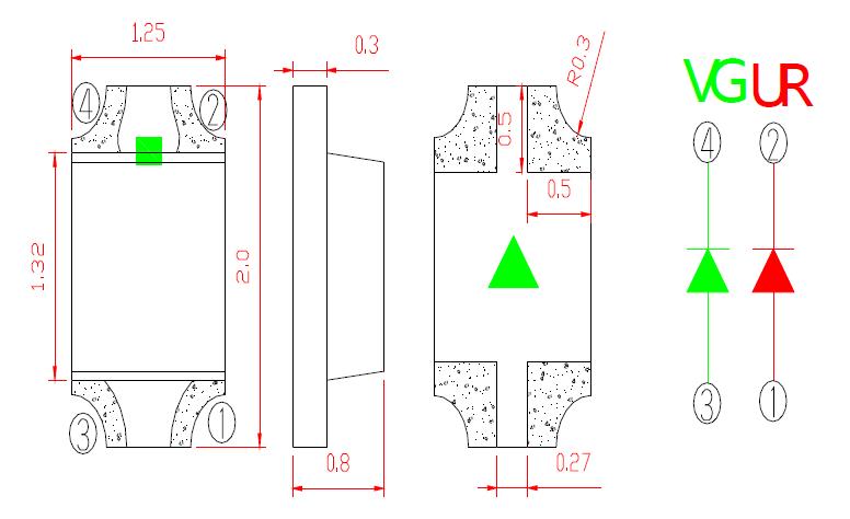 0805 SMD LED rot gr&uuml;n