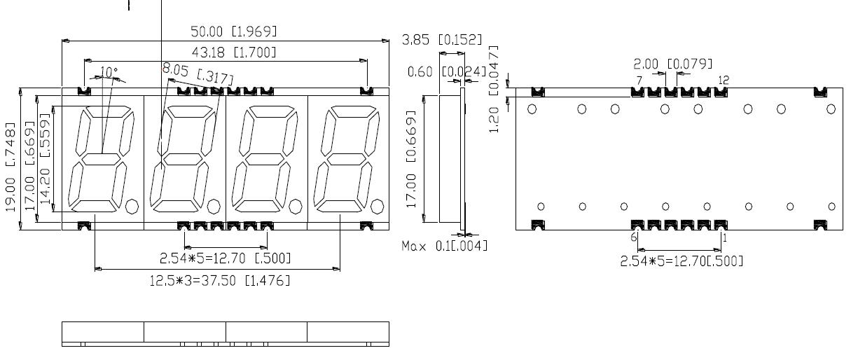 0,56 Zoll 4-stelliges SMD-Display 5640