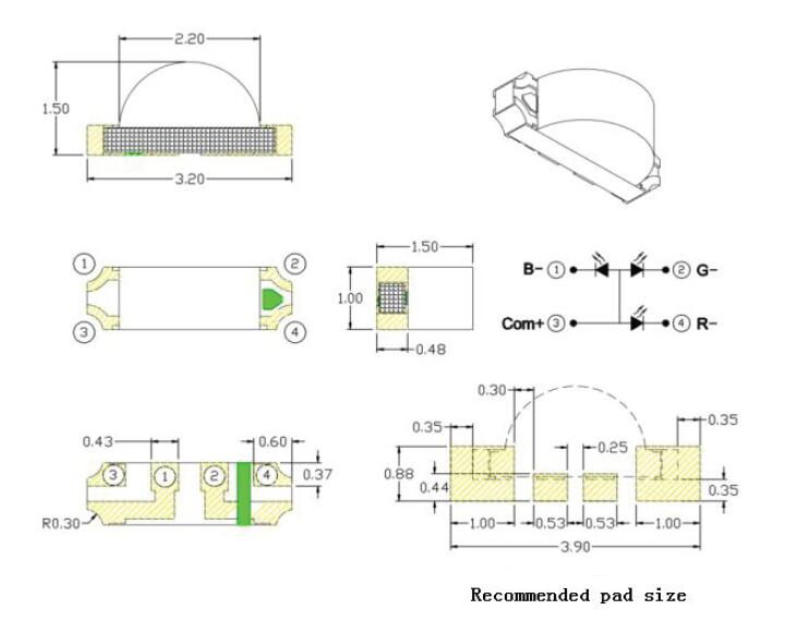 1204 RGB -Seitenansicht -Chip -LED