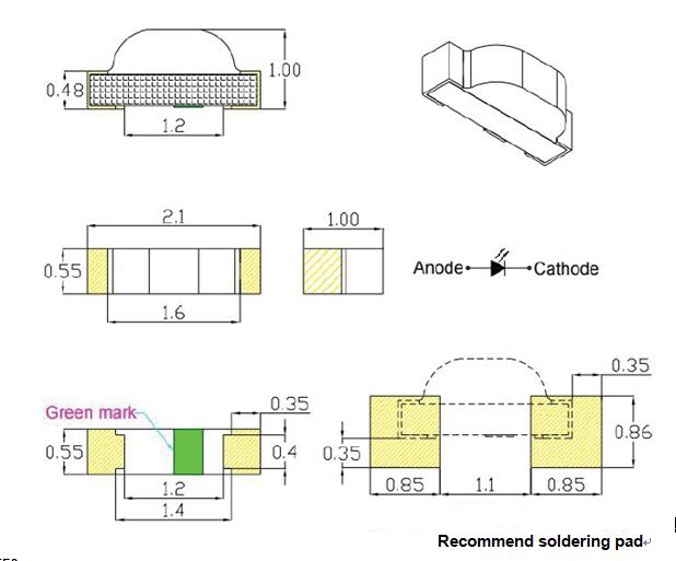 0802 Seitenansicht SMD LED 3