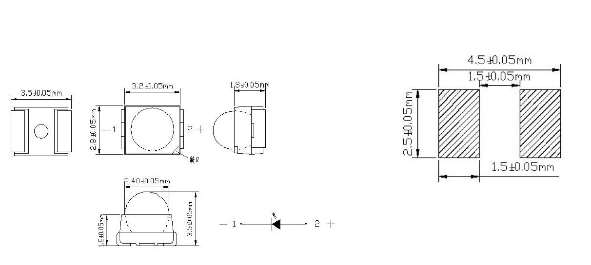 3528 SMD LED mit 30 Grad